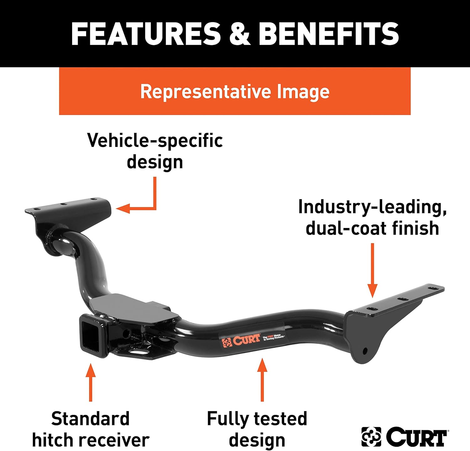 AUCT 14640 - $208 CURT 13200 Class 3 Trailer Hitch, 2-Inch Receiver, Comp - Image 3