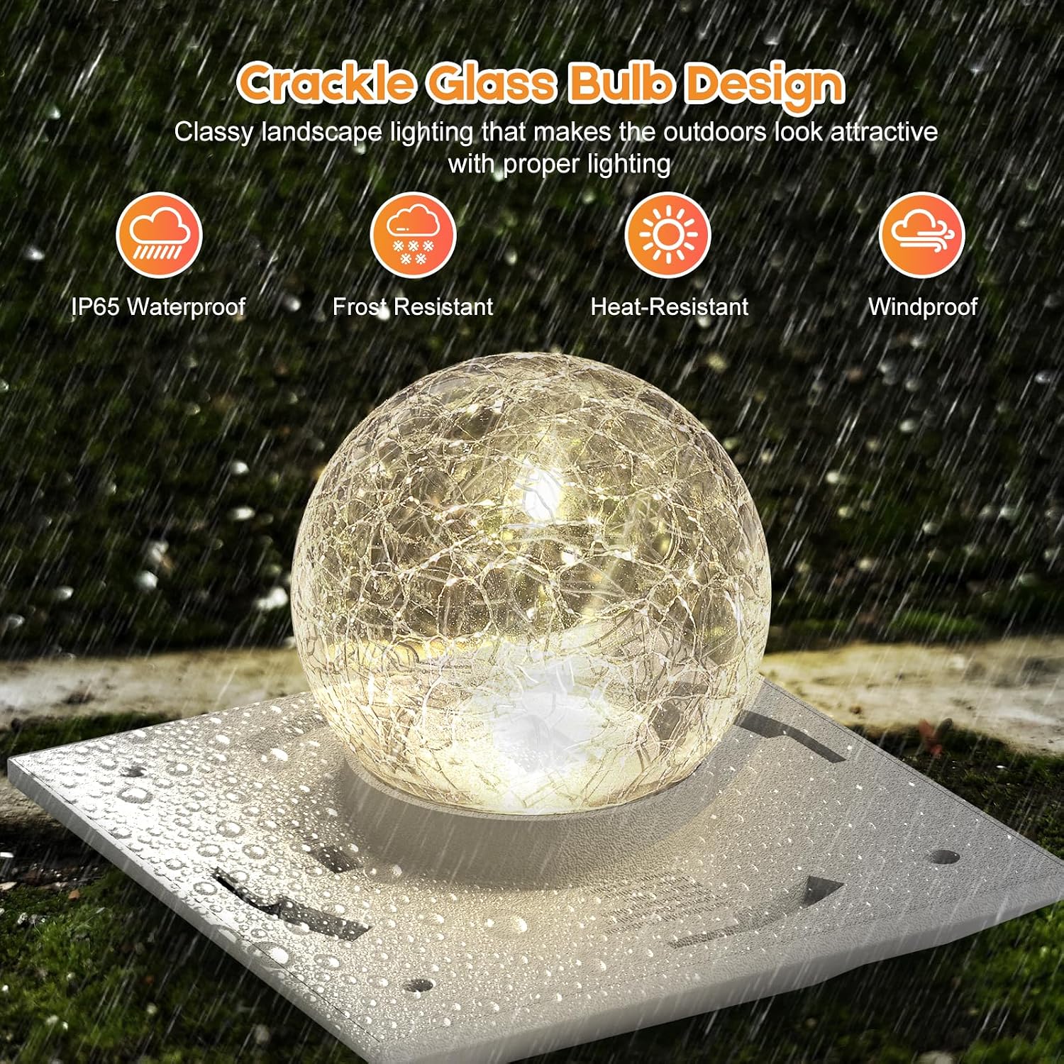 AUCT 16609 - $133 4x4 Post Solar Lights Crackle Glass Solar Post Cap Lights 20 Lumens | Warm White & RG - Image 3