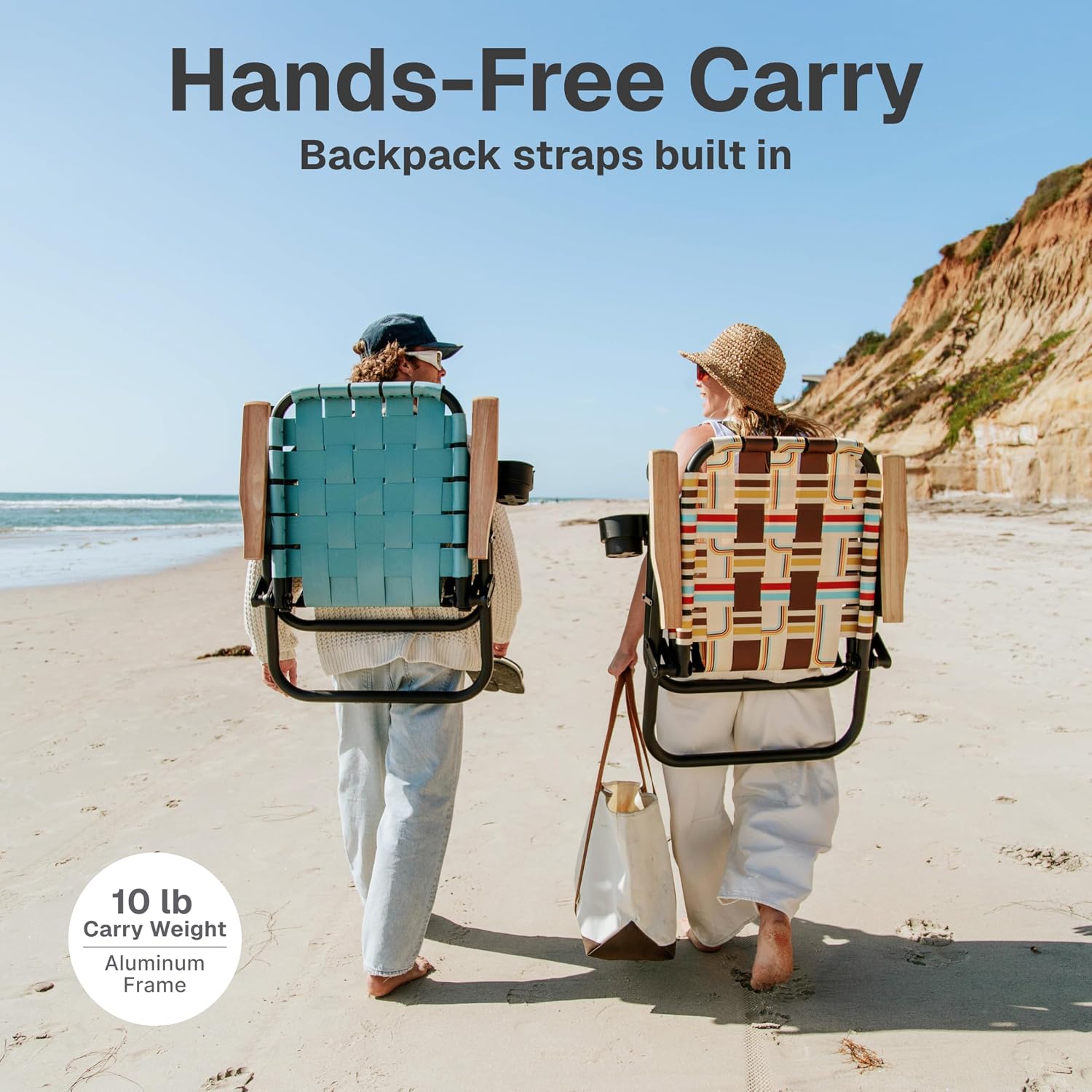 AUCT 16410 - $130 GoSports WOVN Beach Backpack Chair - 9 Styles Available - Premium Folding Camping Cha - Image 3