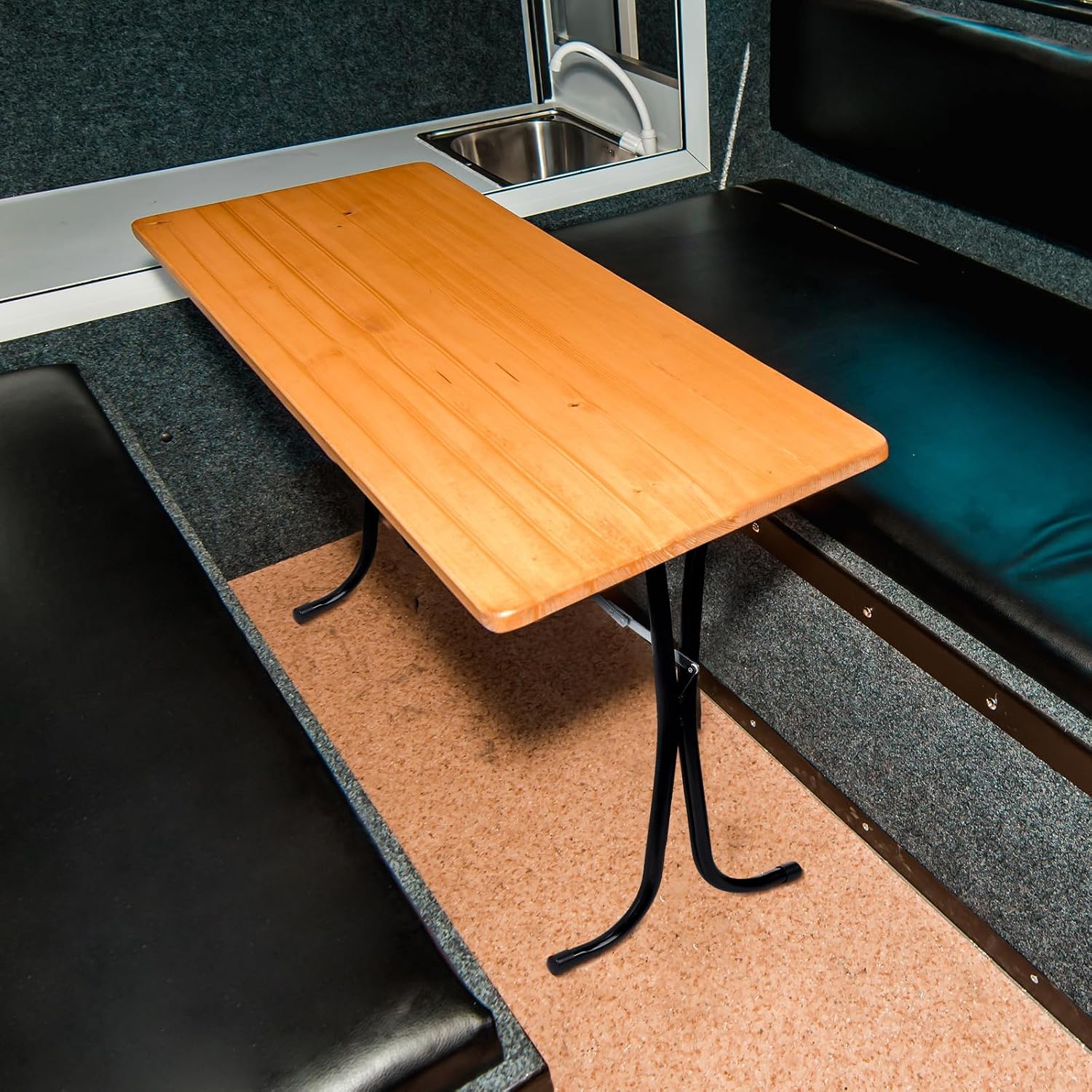 AUCT 17140 - $56 RattanView 2 Pcs Rv Folding Table Leg 27.5" Black Foldable Table Legs for RV's and Car - Image 4