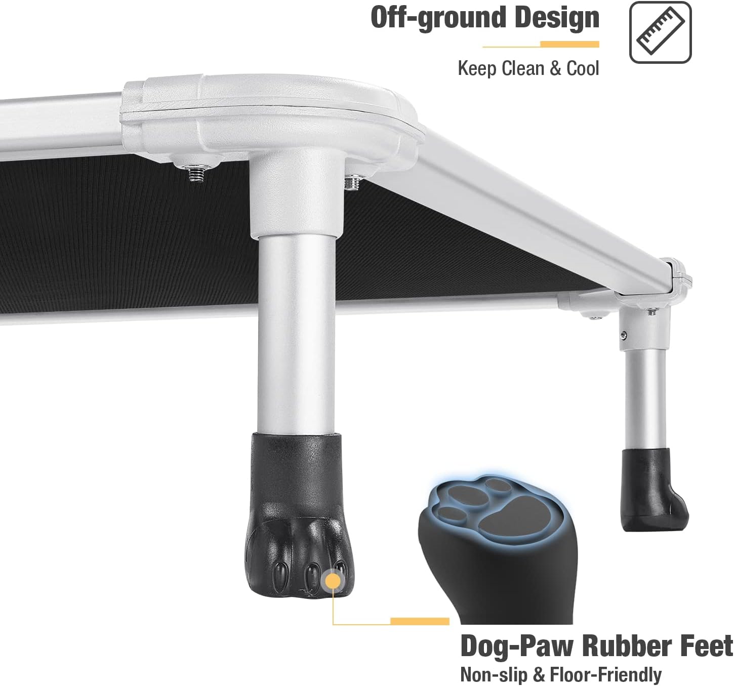 AUCT 16675 - $63 Veehoo Chew Proof Elevated Dog Bed - Cooling Raised Pet Cot - Silver Aluminum Frame an - Image 3