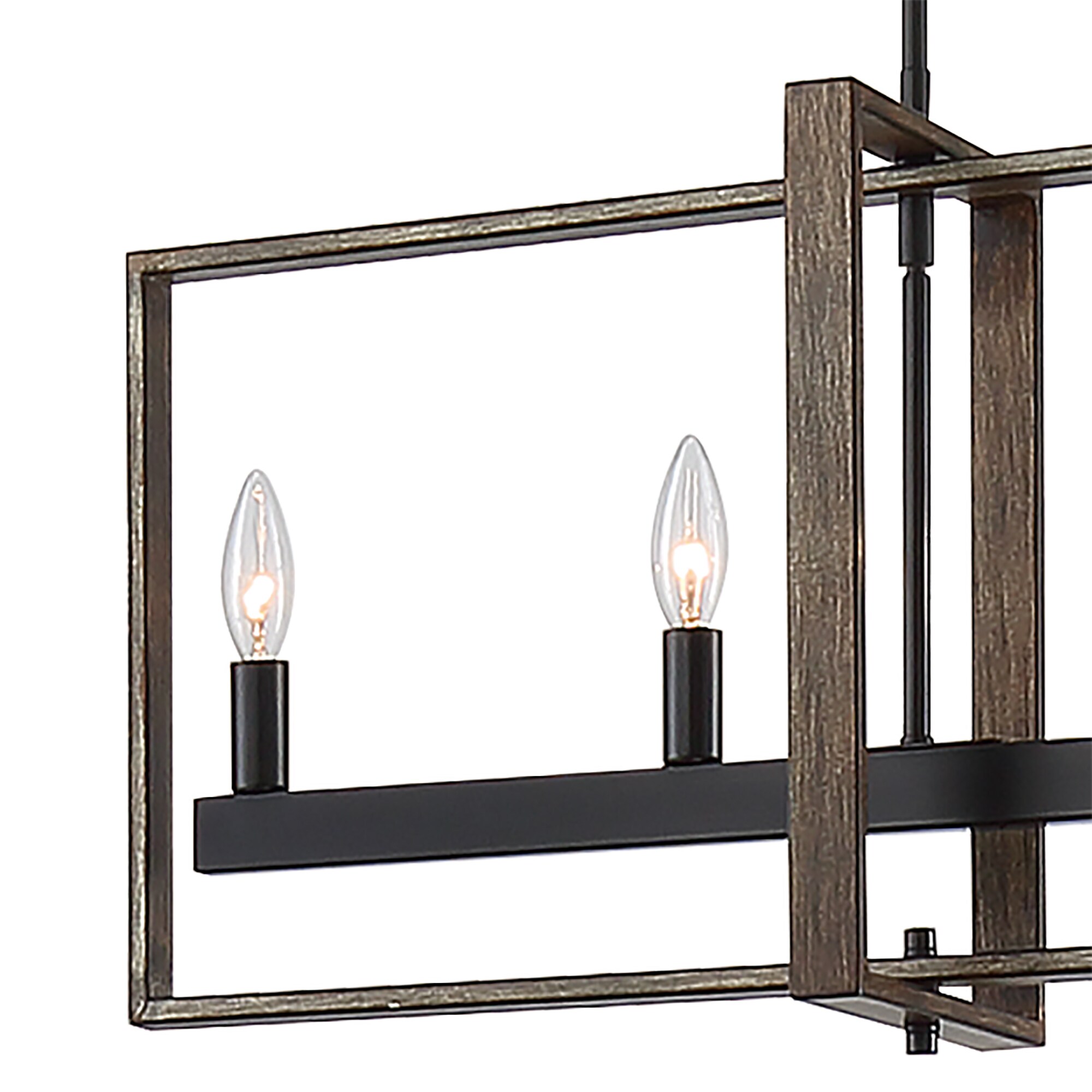 AUCT 14840d - $160 ACROMA Waterbury 6-Light Distressed Brown Farmhouse Bar - Image 3