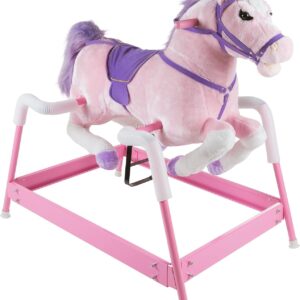 AUCT 14415 - $110 Spring Rocking Horse - Plush Bouncy Ride-On Toy with Fu