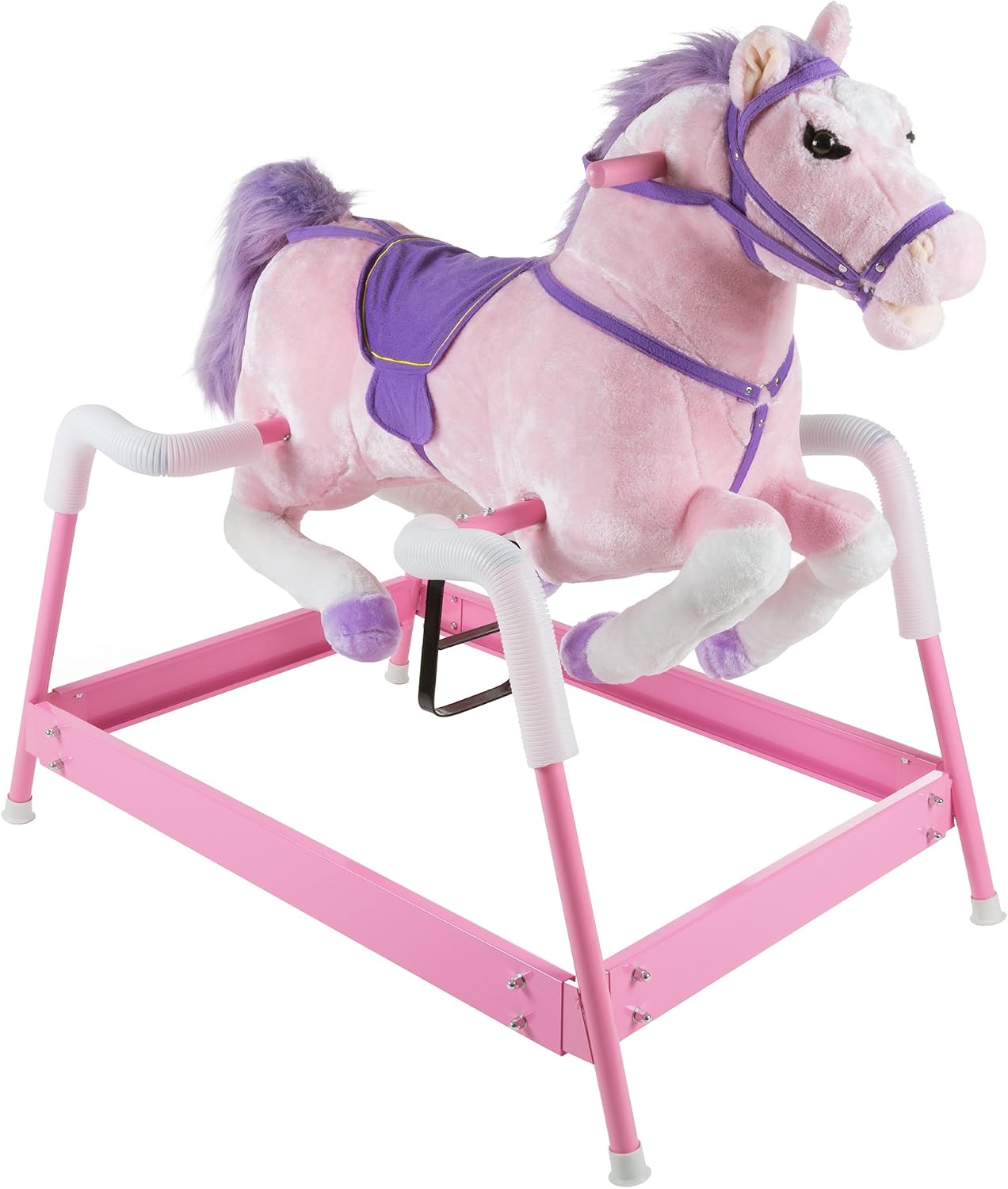 AUCT 14415 - $110 Spring Rocking Horse - Plush Bouncy Ride-On Toy with Fu
