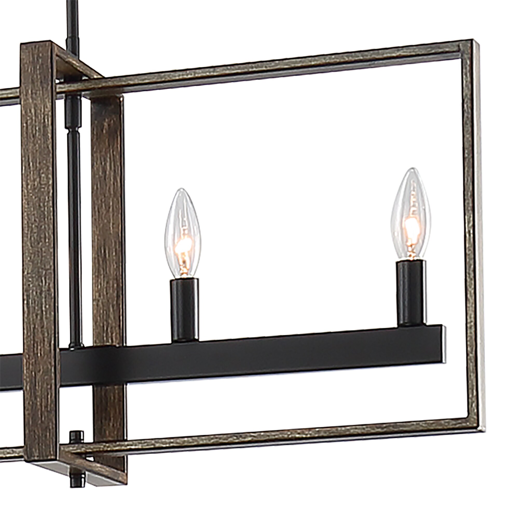 AUCT 14840d - $160 ACROMA Waterbury 6-Light Distressed Brown Farmhouse Bar - Image 4