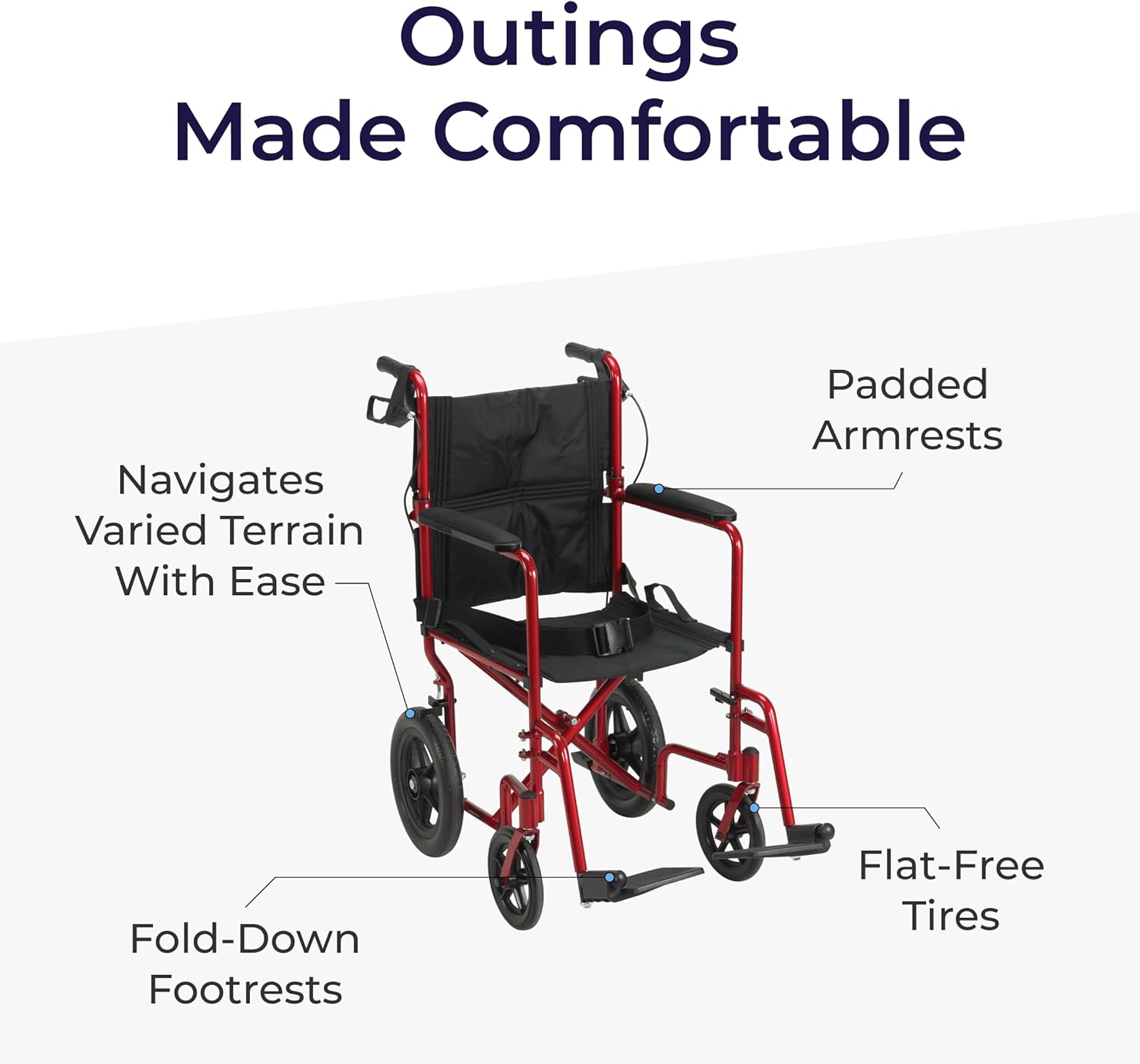 AUCT 14416 - $167 Drive Medical Lightweight Expedition Folding Transport - Image 4