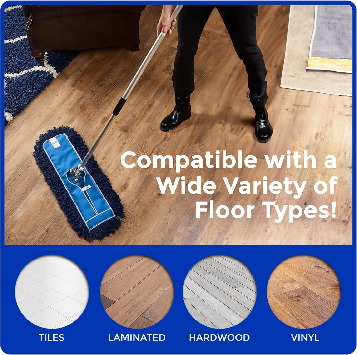 AUCT 14470 - Nine Forty 36" Premium Nylon Dust Mop- Heavy Duty Mop Head f - Image 3