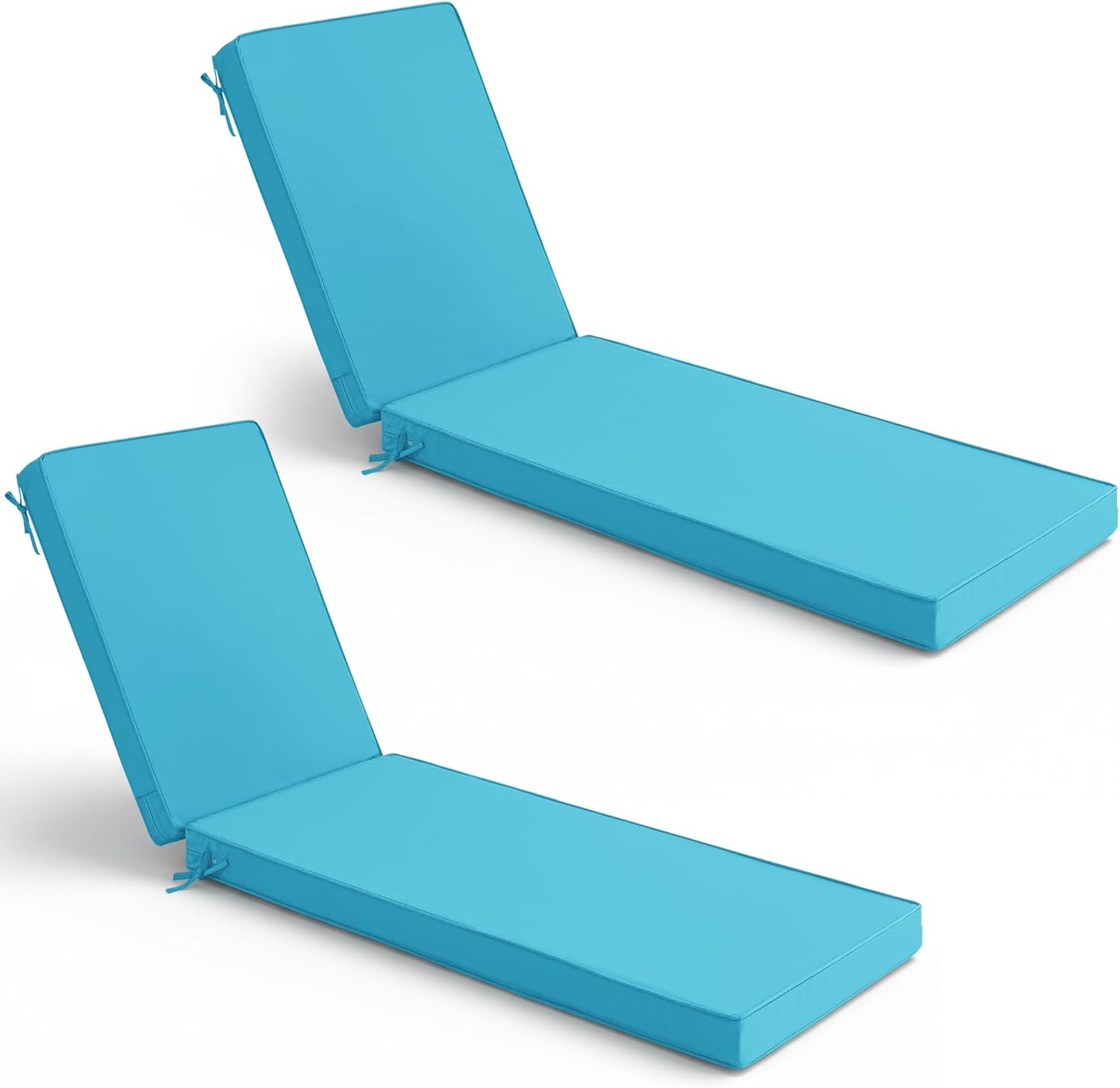 AUCT 17339 - $110 Summsun Chaise Lounge Cushions Outdoor Set of 2, 72 x 21 x 3 Inch, Teal | Sun Lounger