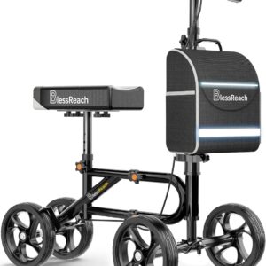 AUCT 17291 - $97 BlessReach Lightweight Knee Scooter for Adults for Foot Injuries,Knee Pad | 300lbs Fol