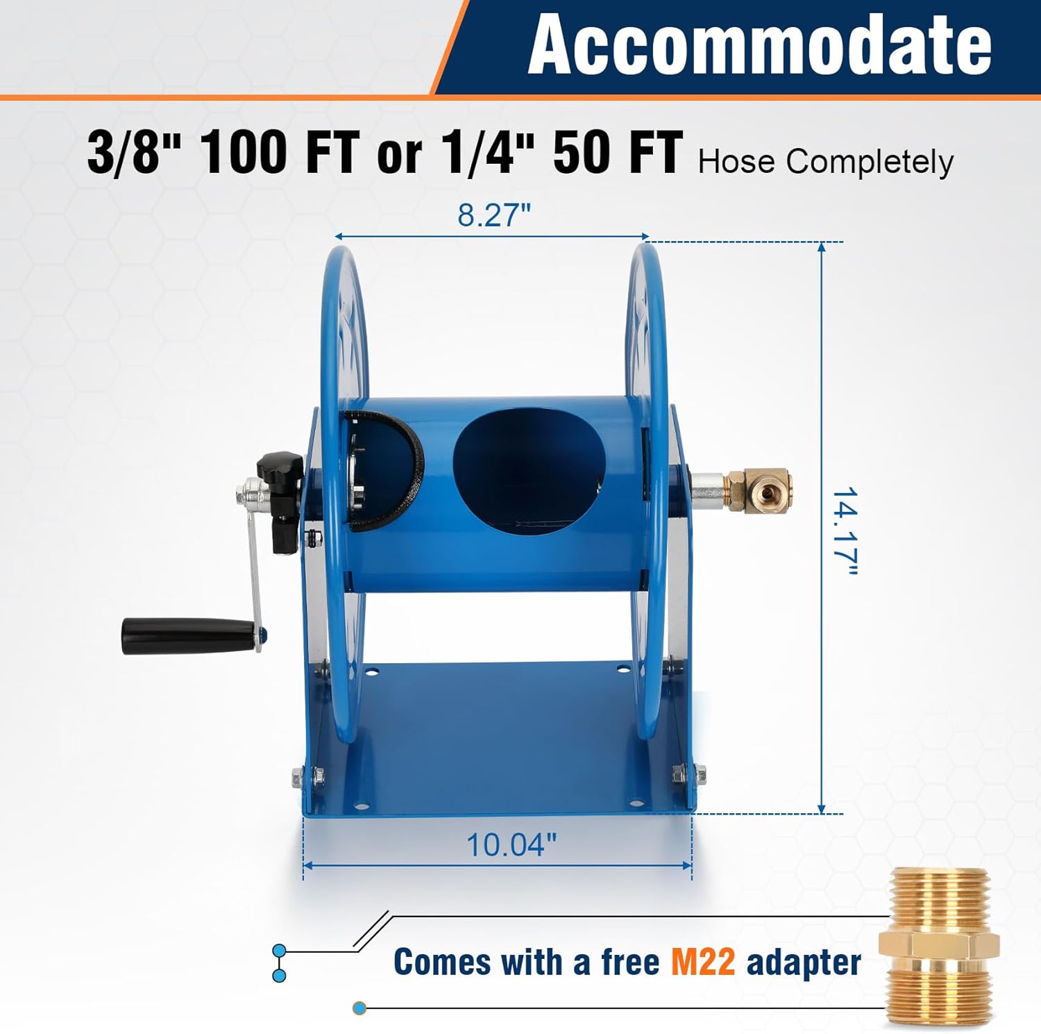 AUCT 16335 - $189 Pressure Washer Hose Reel 100FT x 3/8"/ 200FT x 1/4", 4000 PSI Hose Reel | Heavy Duty - Image 2