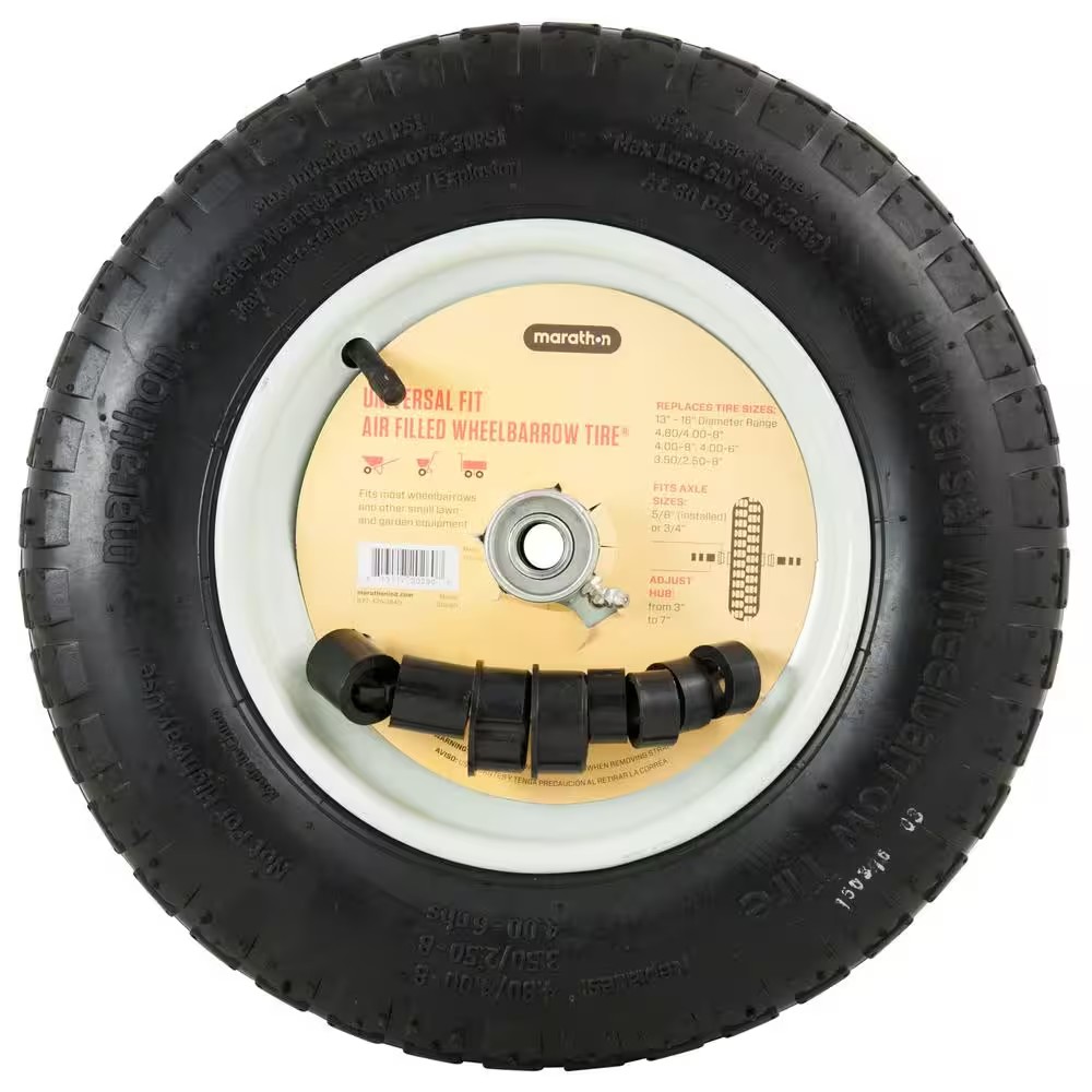AUCT 14509 - Marathon 14.5 in. Pneumatic Universal Wheelbarrow Wheels - Image 2