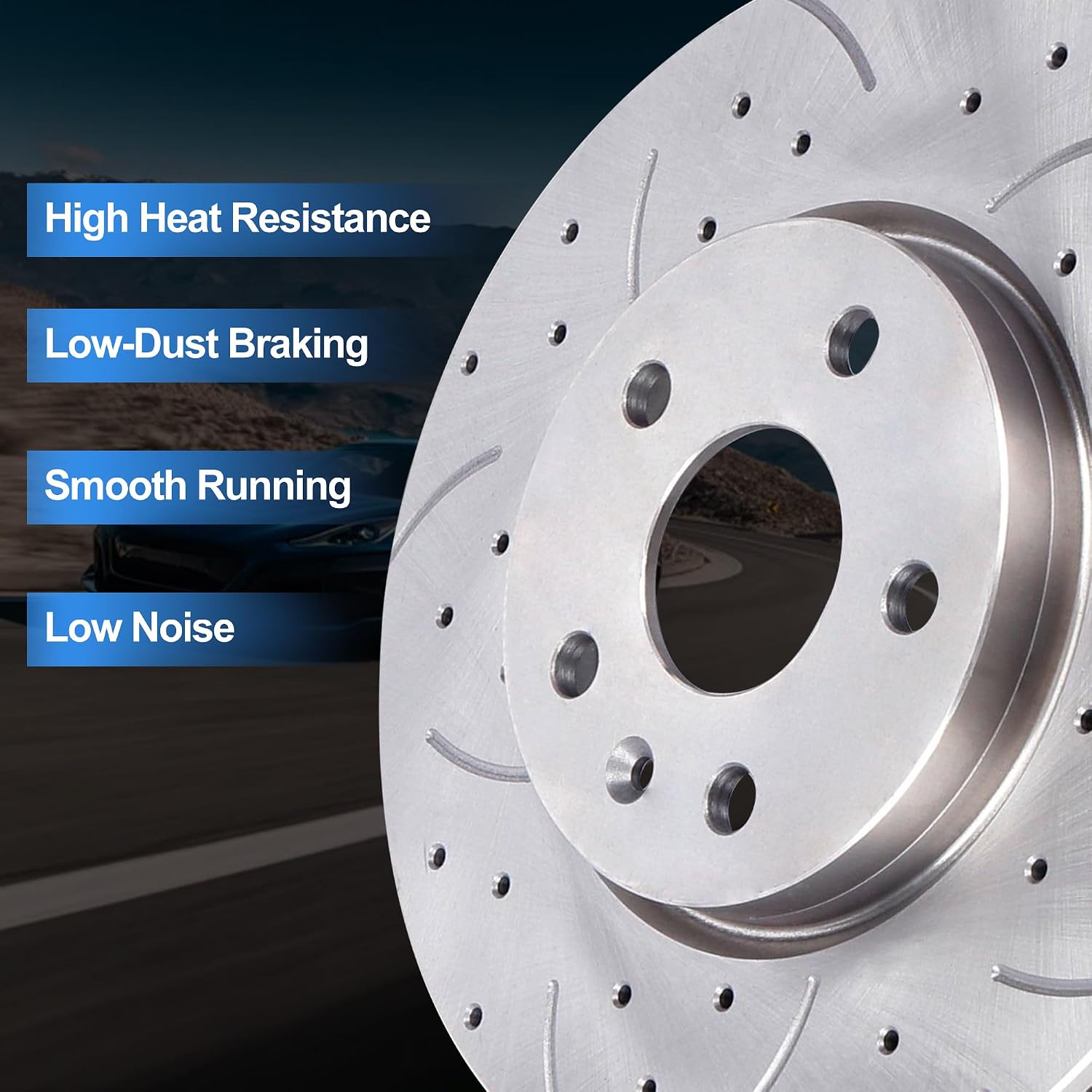 AUCT 16610 - $130 Front Brake Rotors and Brake Pads Kit Compatible with Buick LaCrosse Regal 2011-2016, - Image 4