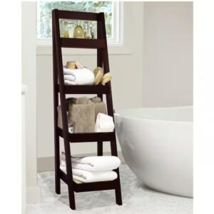 AUCT 14839d - $165 Bathroom Storage Ladder in Walnut