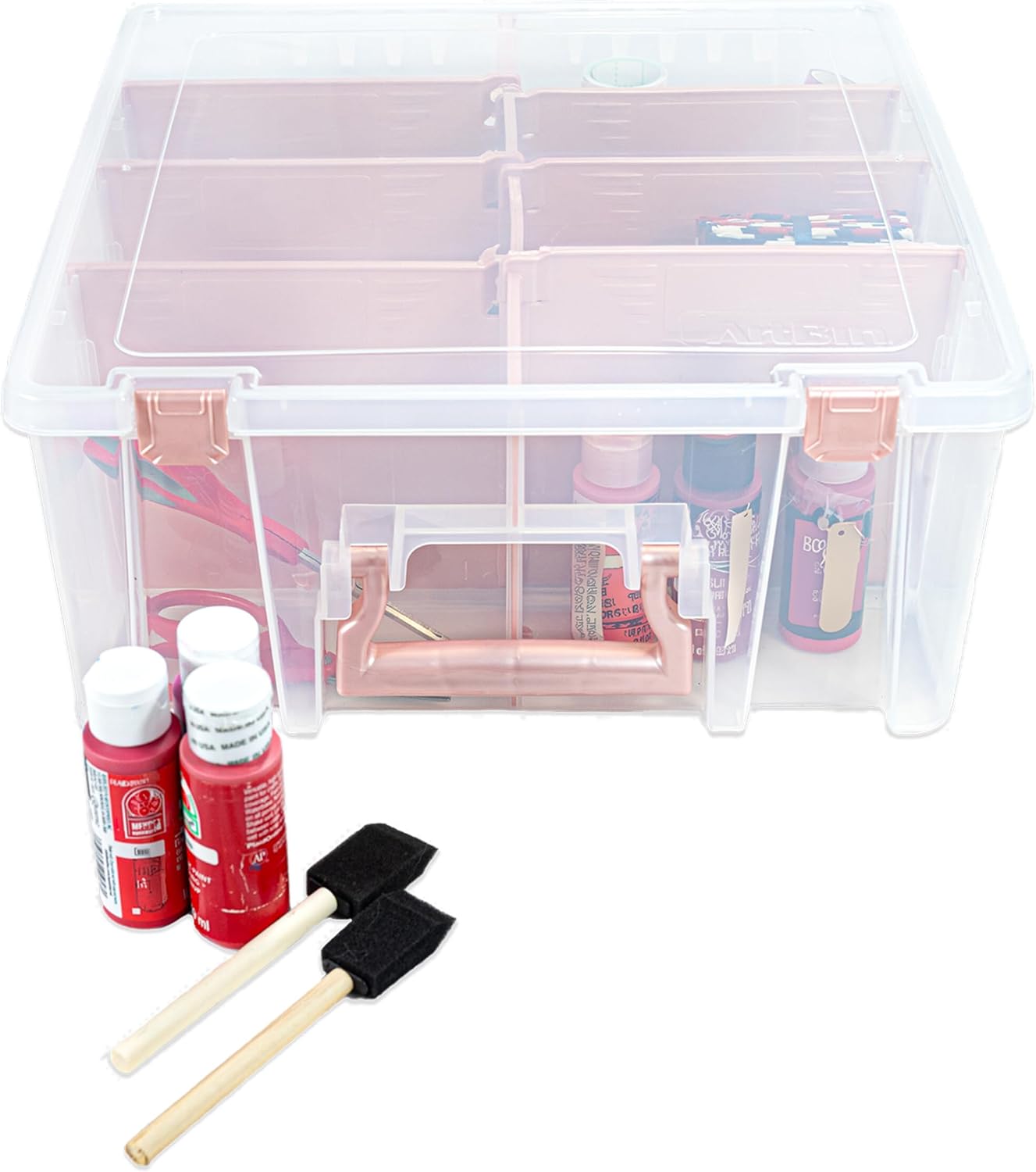 AUCT 16096 - ArtBin 6990RK Super Satchel Double Deep, Portable Art & Craft Organizer with Handle, 1 Pla