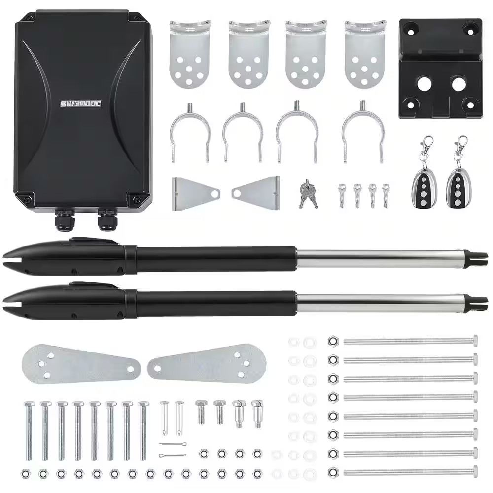 AUCT 14404 - $388 Automatic Dual Swing Gate Opener Kit-660lb, 18ft