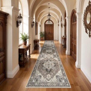 AUCT 14397 - $59 Washable Kitchen Runner Rug - 3x14 Hallway Rug Distresse