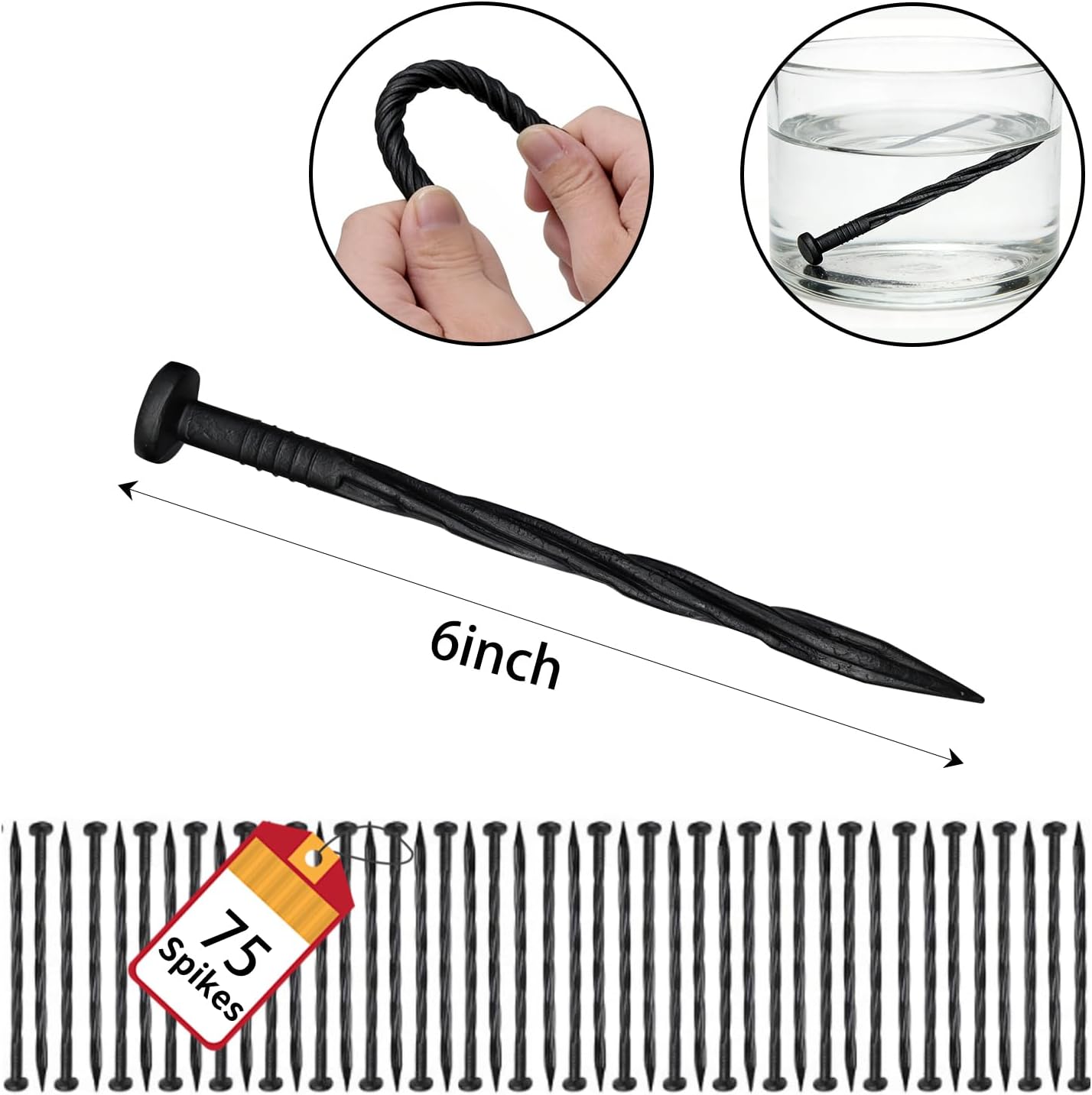 AUCT 17269 - Kryonix 4 in x 60 ft Landscape Edging with Stakes | Flexible plastic no-dig garden edging - Image 2