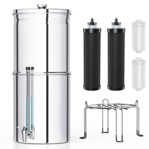 AUCT 15654 - $204 Upgrade Stainless Steel Gravity-Fed Countertop Water Filter System,6-Stage Ultra Filt