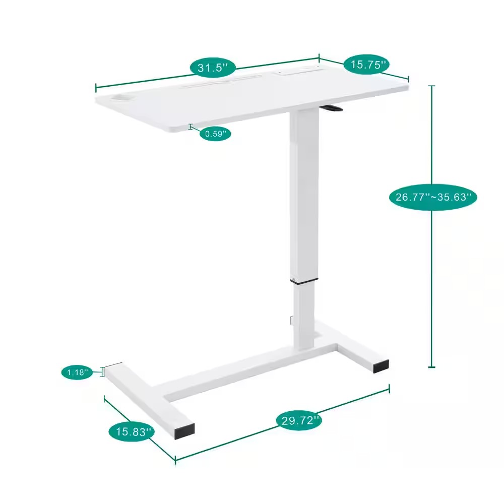 AUCT 14504 - $58 HOMESTOCK 29.72"W, Height-Adjustable Overbed Table, Port - Image 3