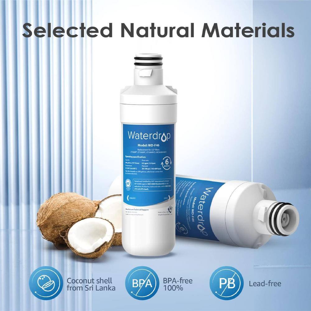 AUCT 17209 - LT1000PC ADQ747935 Refrigerator Water Filter and Air Filter, Replacement for LG LT1000P, L - Image 2