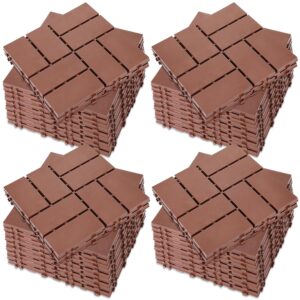 AUCT 16217 - $110 BreezeHug 44 Pack Interlocking Deck Tiles 12"x12"x0.8" Plastic Waterproof Floor Tiles