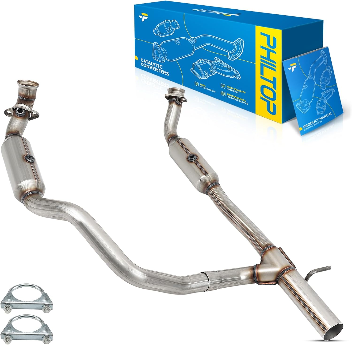 AUCT 17157 - $273 PHILTOP Left and Right Catalytic Converter Compatible With 2009-2014 E-150/E-250 5.4L