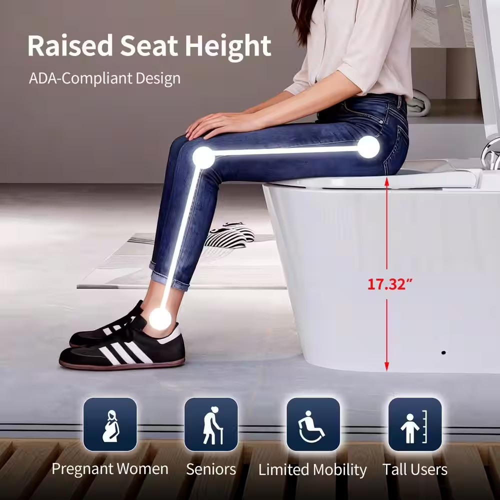 AUCT 14438 - $719 DEERVALLEY Tankless Elongated ADA Bidet Toilet 1.6 GPF - Image 4