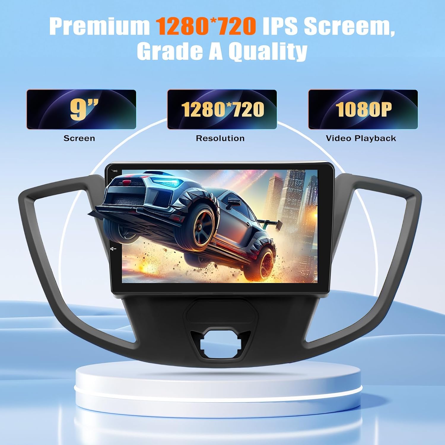 AUCT 17341 - $81 9' Android Car Radio for Ford Transit 2013 2014 2015 2016 2017 2018 2019 Stereo Upgrad - Image 3