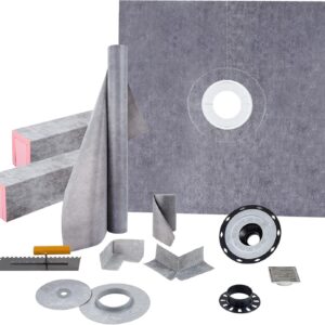 AUCT 14483 - $158 VEVOR Shower Curb Kit, 48"x48" Watertight Shower Curb O
