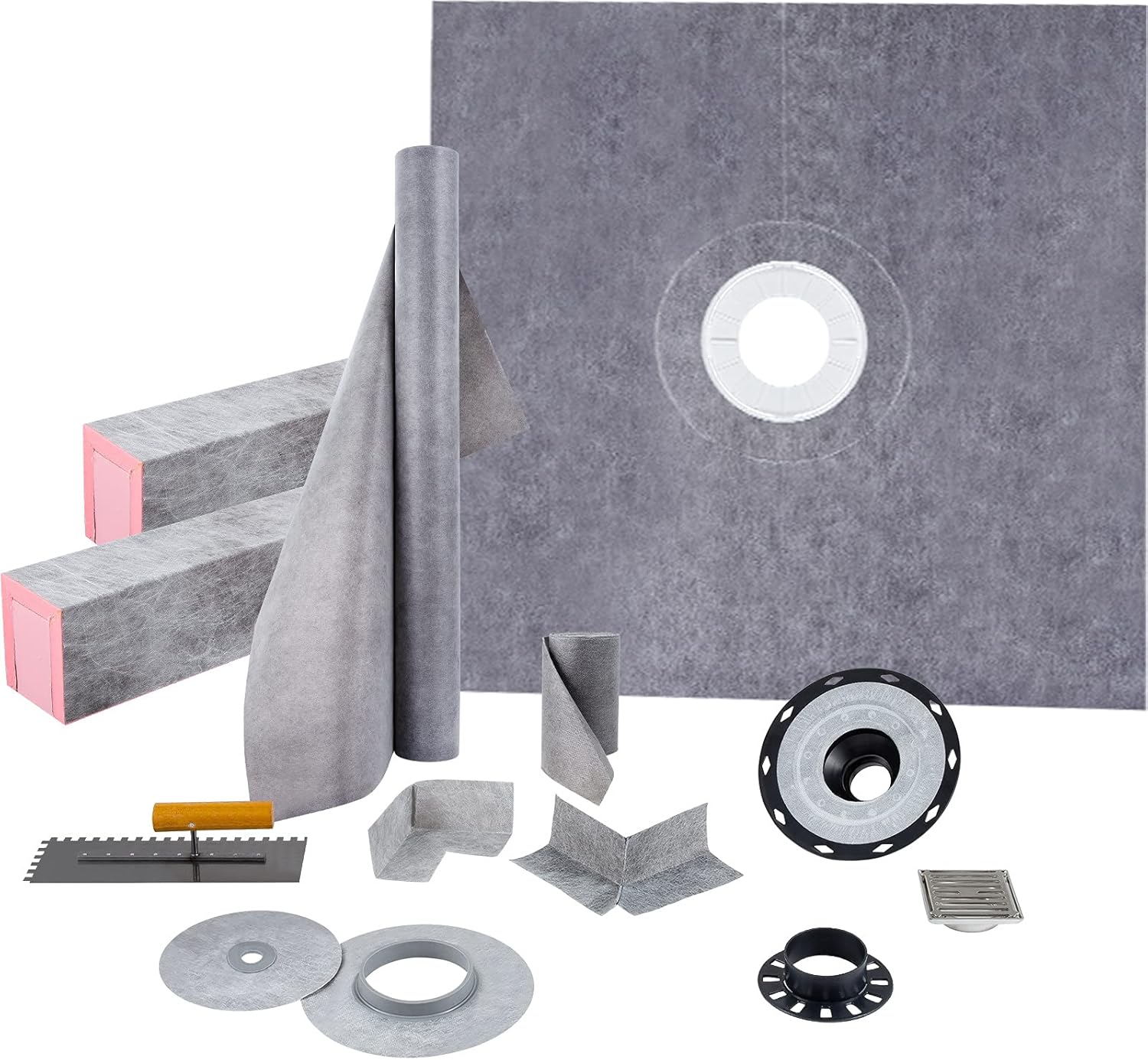 AUCT 14483 - $158 VEVOR Shower Curb Kit, 48"x48" Watertight Shower Curb O