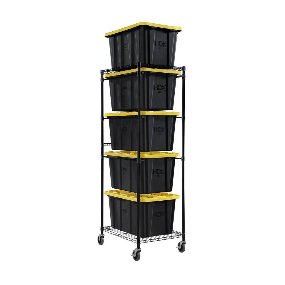 AUCT 14402 - $55 Steel Wire 2 Shelf 27 Gal. Tote Rack Garage Storage in B - Image 2