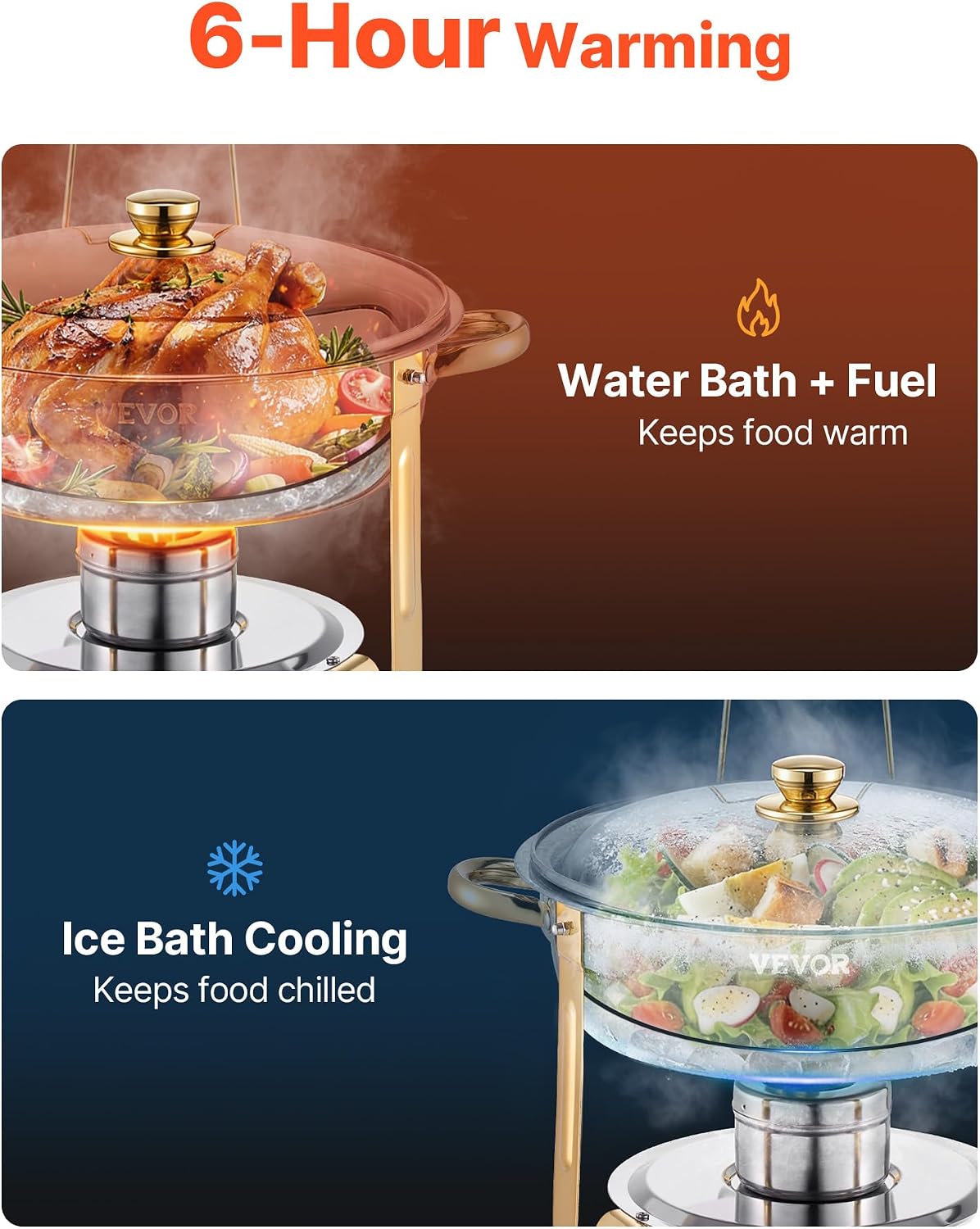 AUCT 15730 - $113 VEVOR Chafing Dish Buffet Set, 5 Qt 4 Pack, Stainless Steel Chafer with 4 Full Size P - Image 2