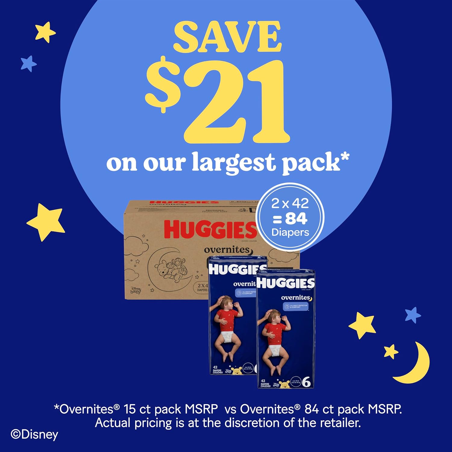 AUCT 17342 - Huggies Overnites Size 6 Overnight Diapers (35+ lbs), 42 Ct, Packaging May Vary - Image 4