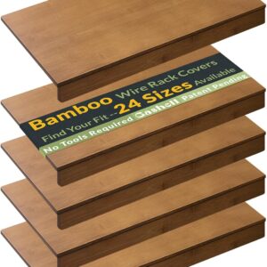AUCT 19814 - $130 Gashell Wire Shelf Covers, Bamboo Wire Rack Covers for Pantry, Closet (5pcs, 30" W x