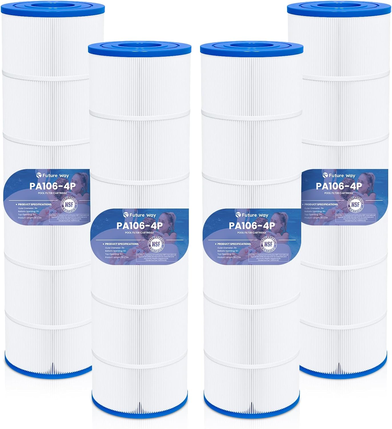 AUCT 17331 - $174 Future Way 4-Pack C4030 Pool Filter Cartridges Replacement for Hayward SwimClear C403