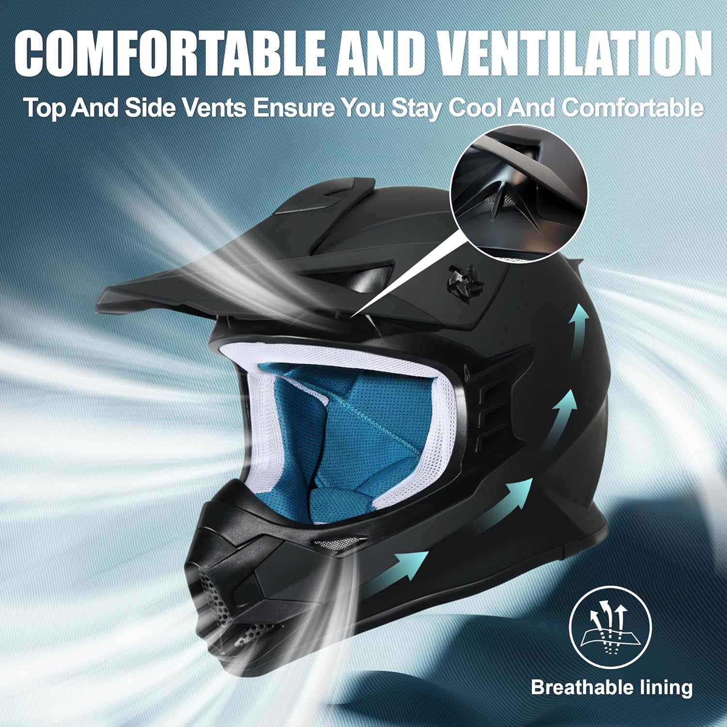 AUCT 14554 - $57 Kids Dirt Bike Helmets Youth ATV Helmet, Kids Motocross - Image 3