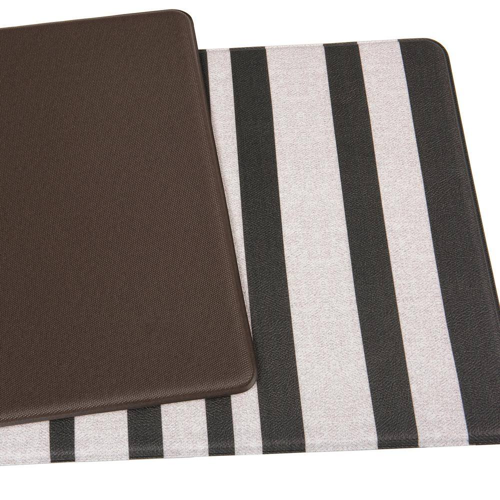 AUCT 14841d - $69 Contemporary Striped Gray 18 in. x 47 in. Anti-Fatigue S - Image 2
