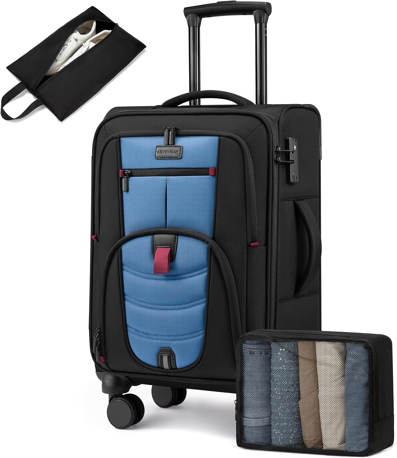 AUCT 14432 - $84 Carry On Luggage 22x14x9 Airline Approved, 22-Inch Suitc