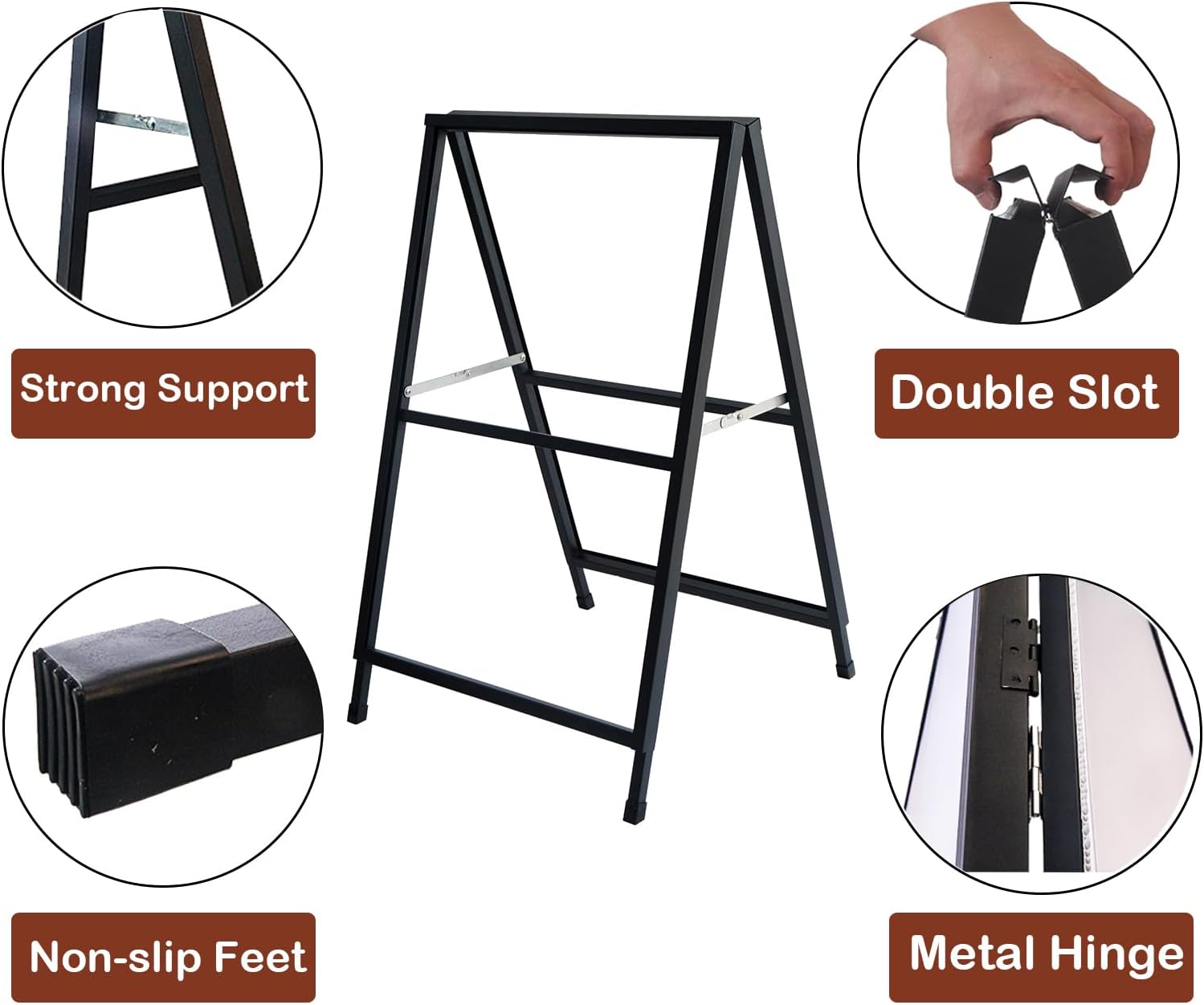 AUCT 16161 - $70 YDisplay A Frame Sidewalk Sign 24x36 inches Sandwich Board Signs Outdoor Heavy Duty Do - Image 3