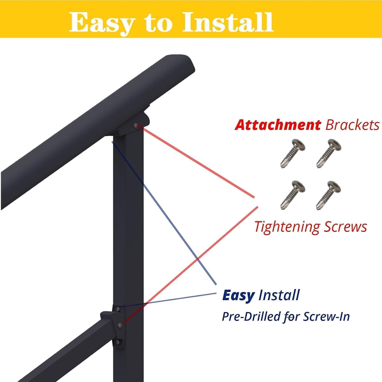 AUCT 14429 - Hand Rails for Outdoor Steps Stair Handrail & Indoor Stair R - Image 4