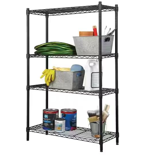 AUCT 14402 - $55 Steel Wire 2 Shelf 27 Gal. Tote Rack Garage Storage in B - Image 4