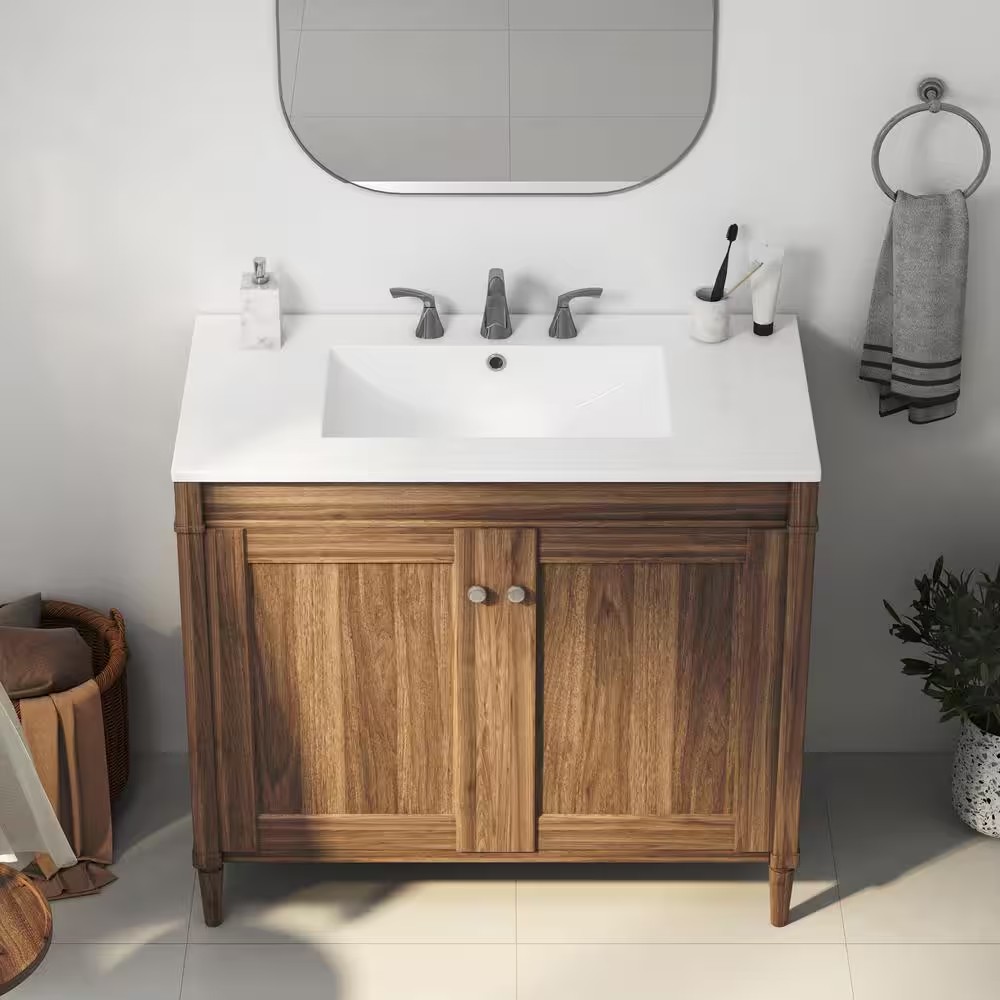 AUCT 14449 - $185 Tucson 36 in. W x 18 in. D Vitreous China Single Sink V - Image 3