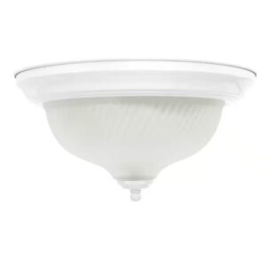 AUCT 14830 - 11 in. 2-Light White Flush Mount