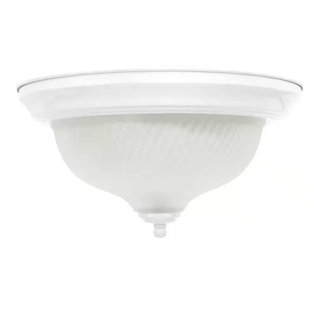 AUCT 14830 - 11 in. 2-Light White Flush Mount