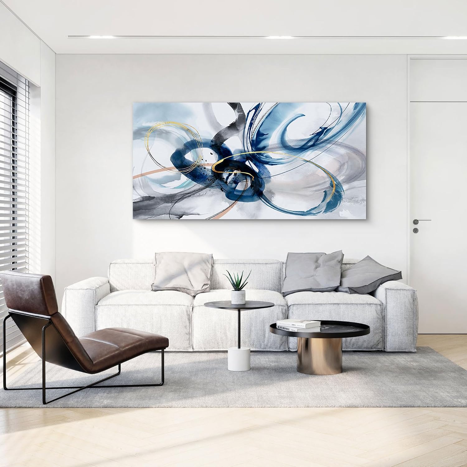 AUCT 16393 - $90 yiijeah Large Abstract Canvas Art Elegant Combination of Tones Modern Living Room Wall - Image 3