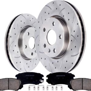 AUCT 16610 - $130 Front Brake Rotors and Brake Pads Kit Compatible with Buick LaCrosse Regal 2011-2016,