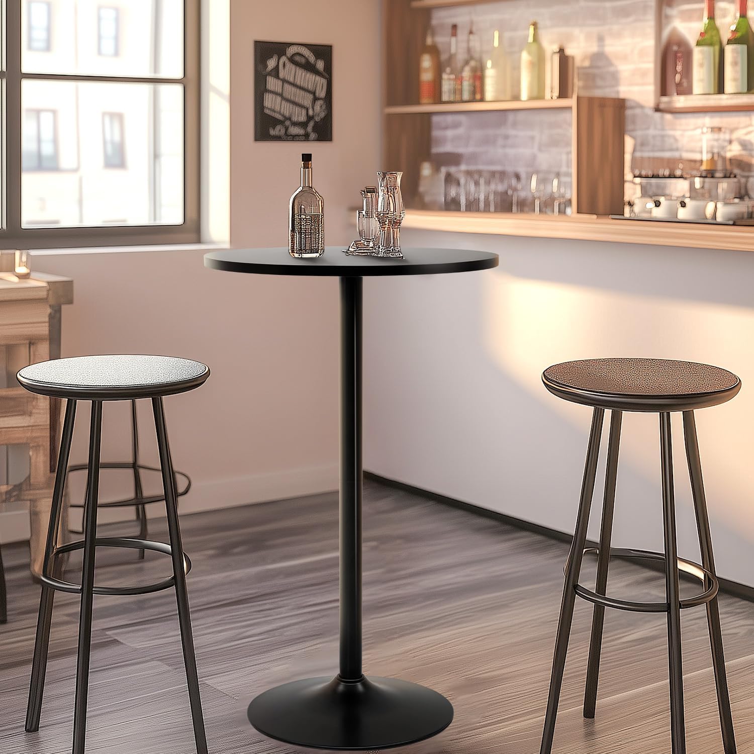 AUCT 14736 - FDW Bistro Pub Table 40 Inch Height Cocktail Table Round Bis - Image 2