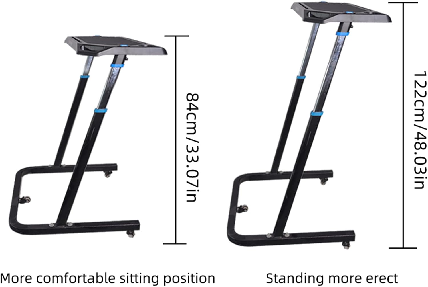 AUCT 14719 - $119 ThinkRider Adjustable Bike Desk - Rolling Laptop Cart f - Image 2