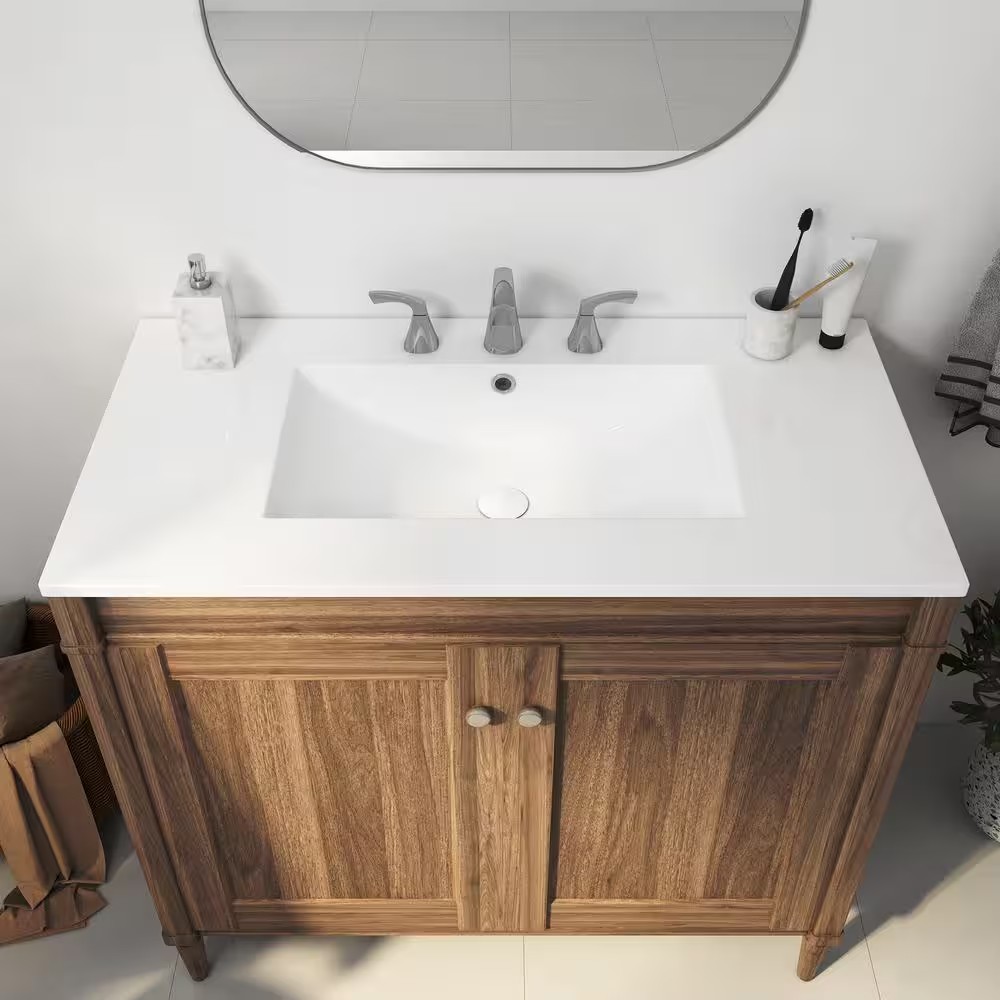 AUCT 14449 - $185 Tucson 36 in. W x 18 in. D Vitreous China Single Sink V - Image 2