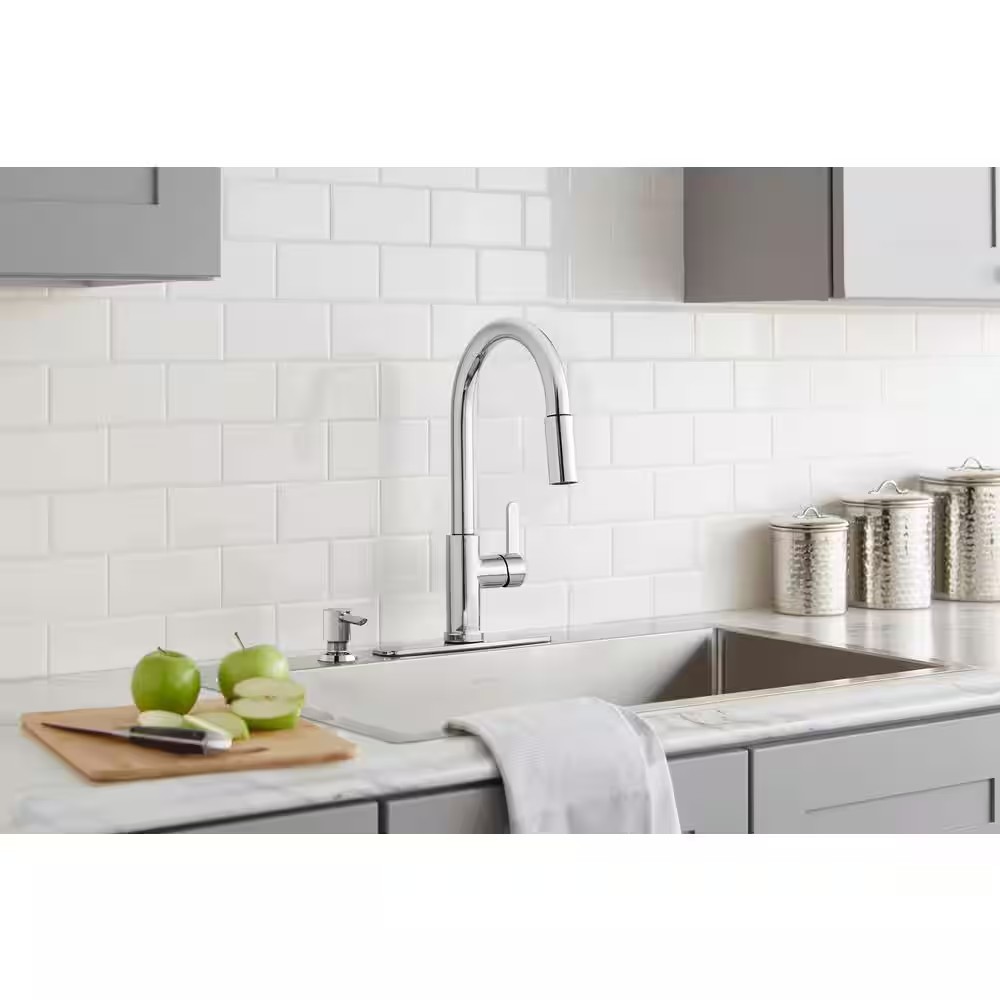 AUCT 14503 - $109 Paulina Single-Handle Pull-Down Sprayer Kitchen Faucet - Image 2
